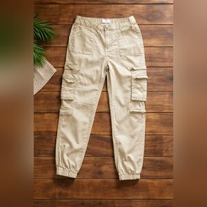 Telepatia Beige Cargo Jogger Pants Utility Pockets Size 7/28